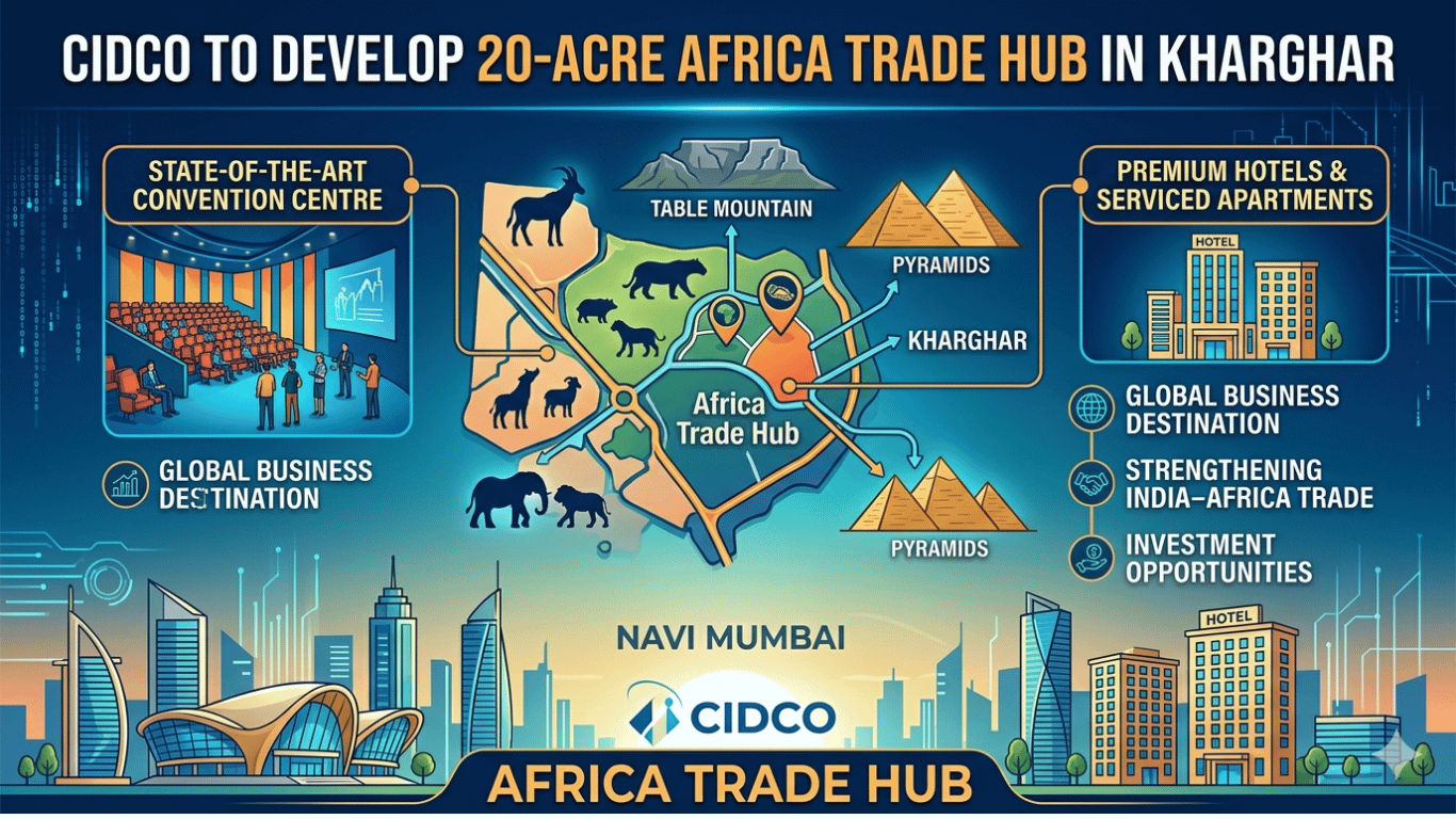 CIDCO to Develop 20-Acre Africa Trade Hub in Kharghar with Convention Centre and Hotels​