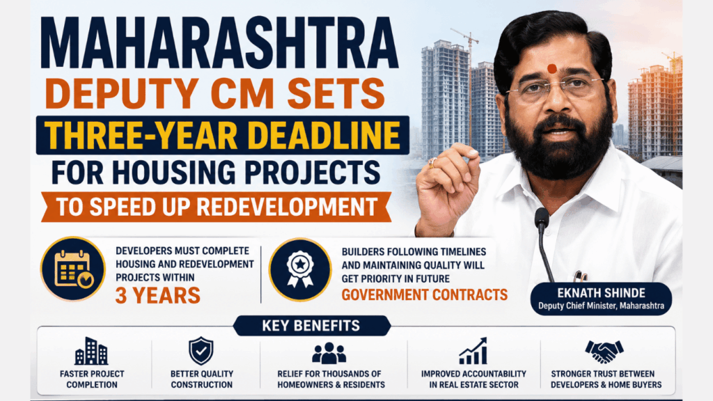 Maharashtra Deputy CM Sets Three-Year Deadline for Housing Projects to Speed Up Redevelopment
